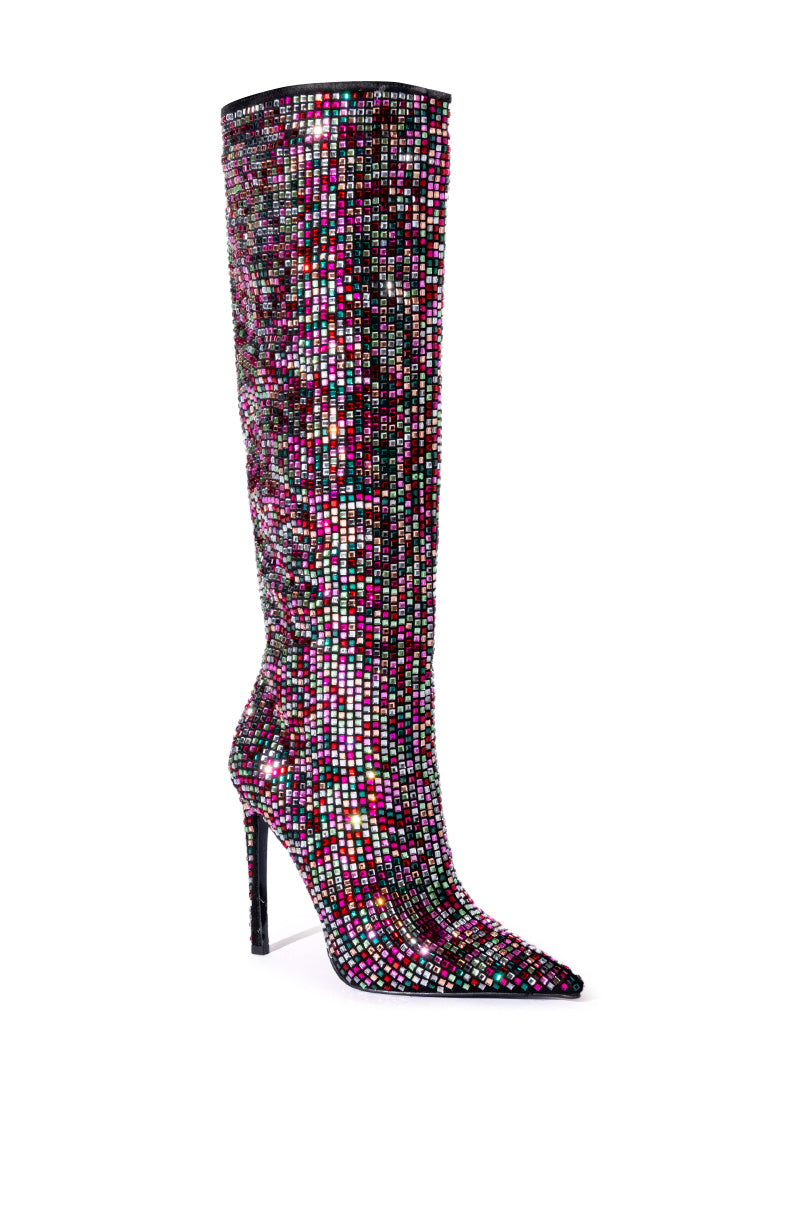 AZALEA WANG IZZY EMBELLISHED BOOT IN MULTI