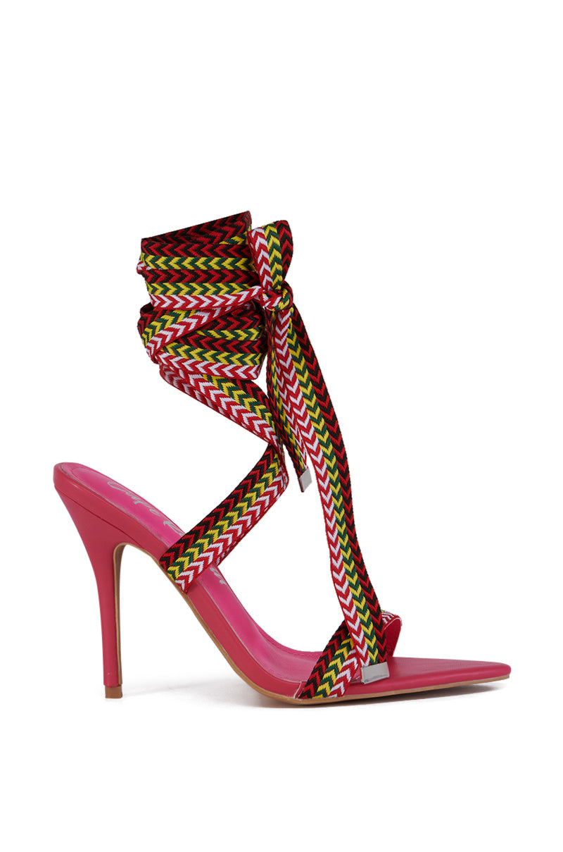 CELINA PINK SANDAL WITH MULTI COLOR LACES