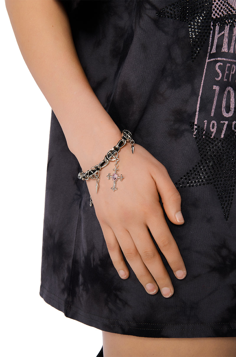 CROSS MY HEART CHARM BRACELET