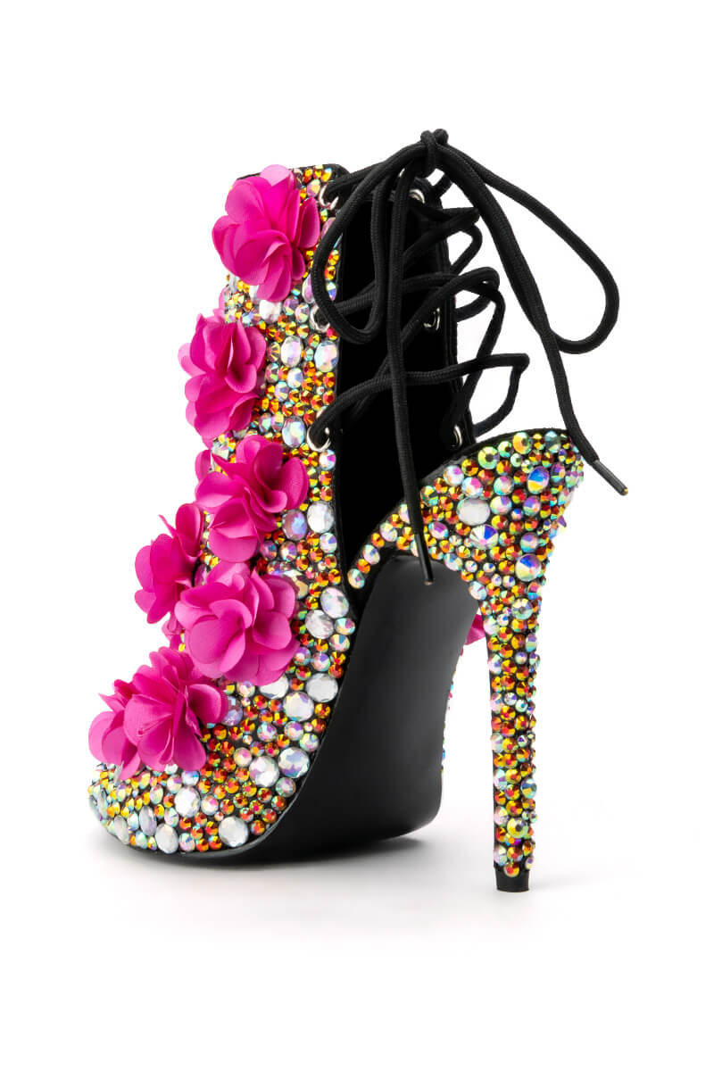 AZALEA WANG ALL EYES ON ME STILETTO BOOTIE IN MULTI