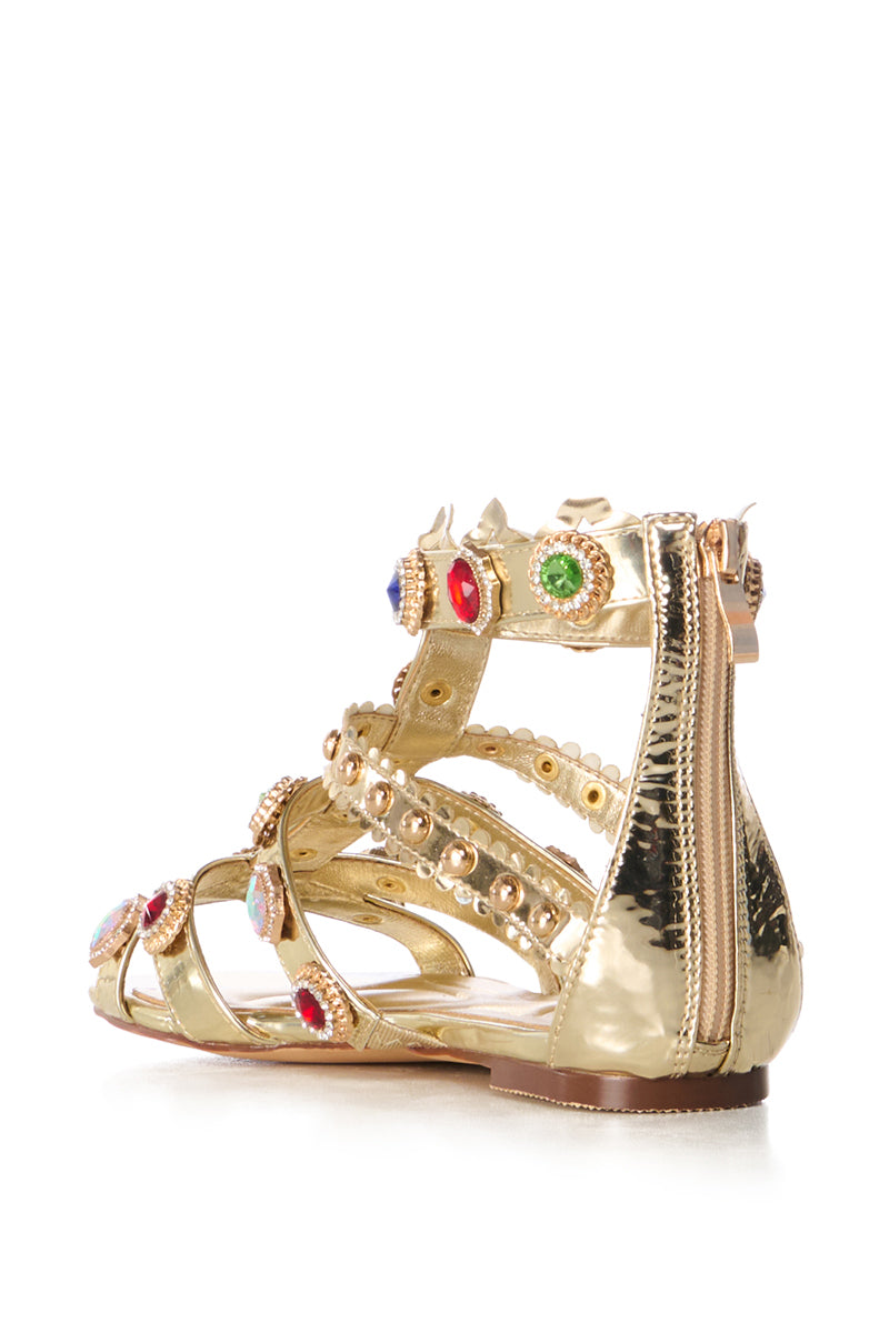 AZALEA WANG BRIDIE GOLD EMBELLISHED SANDAL