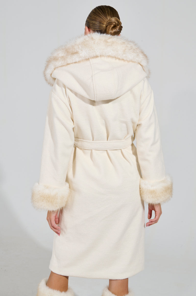 LILA FUR TRIM COAT