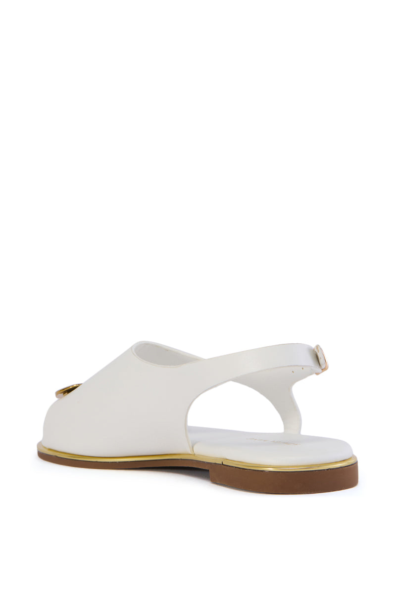 AZALEA WANG DREAMY WHITE AND GOLD ABSTRACT SANDAL