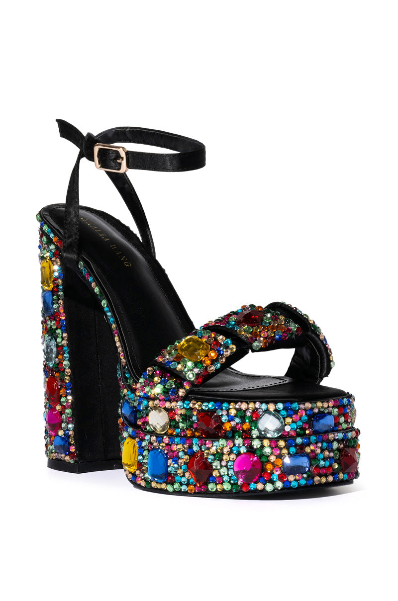 AZALEA WANG JANETTE EMBELLISHED SANDAL IN MULTI