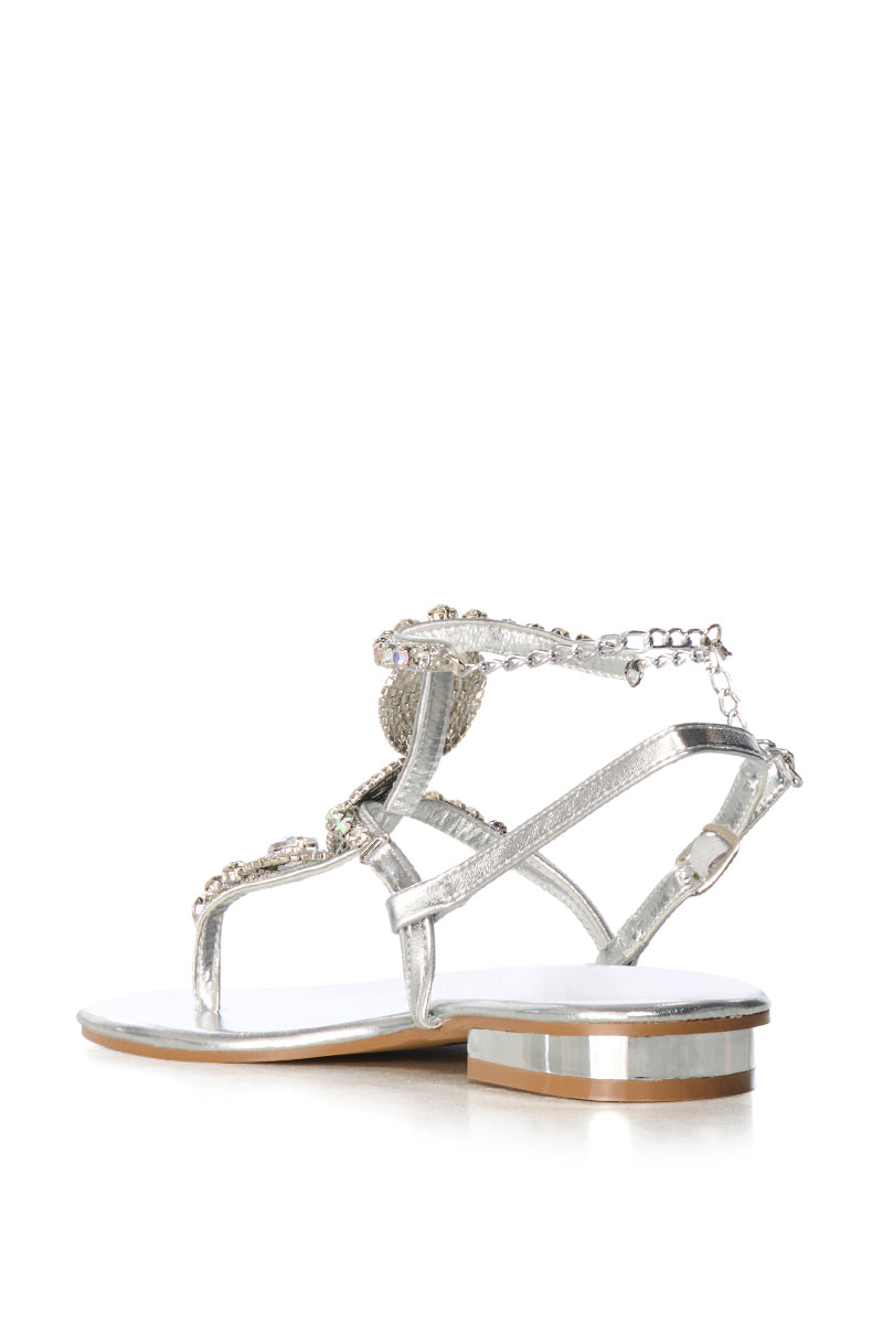 AZALEA WANG SAMSON SILVER EMBELLISHED SANDAL