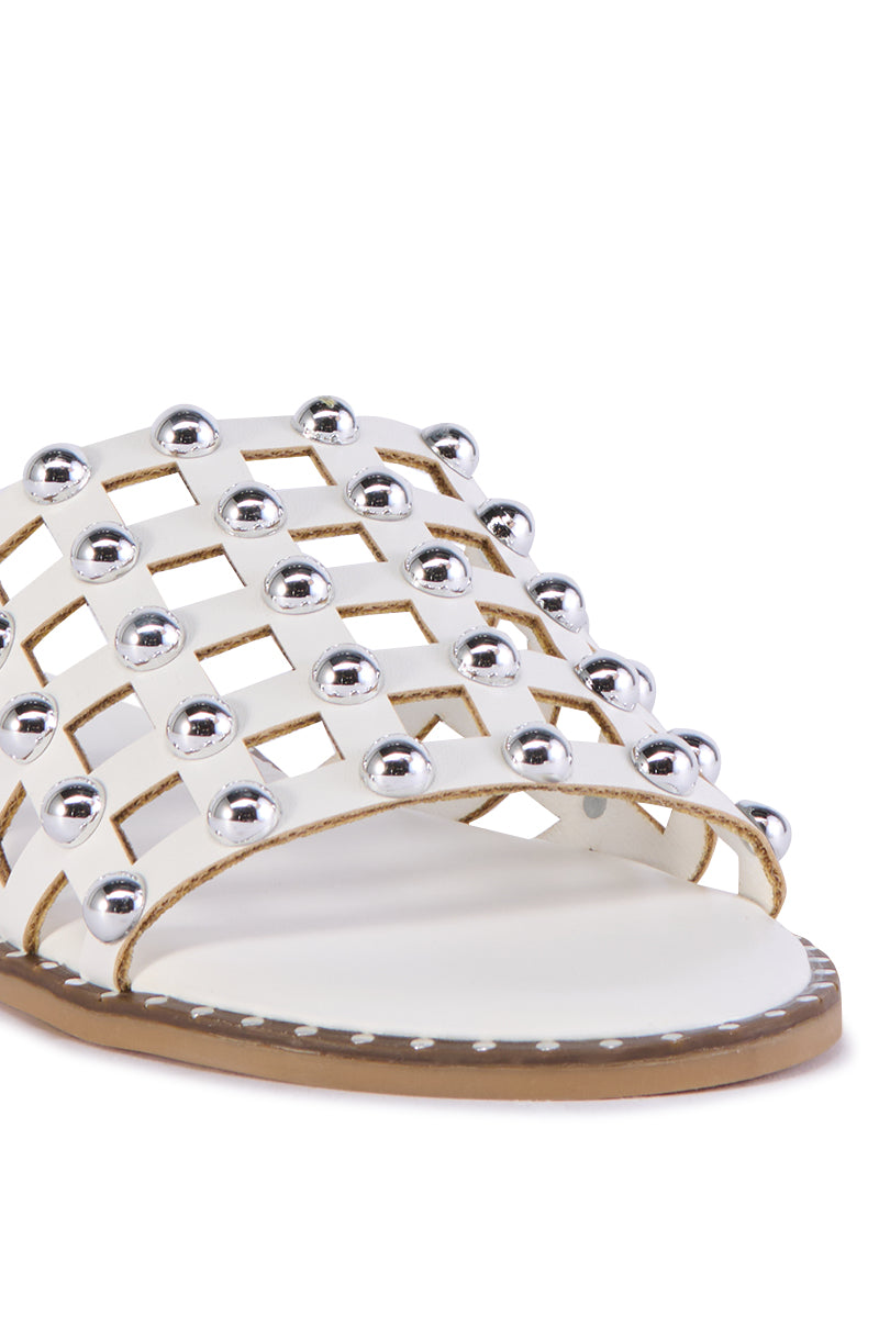 AZALEA WANG DOWE CAGED SANDAL IN WHITE