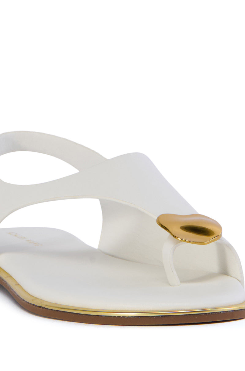 AZALEA WANG DREAMY WHITE AND GOLD ABSTRACT SANDAL