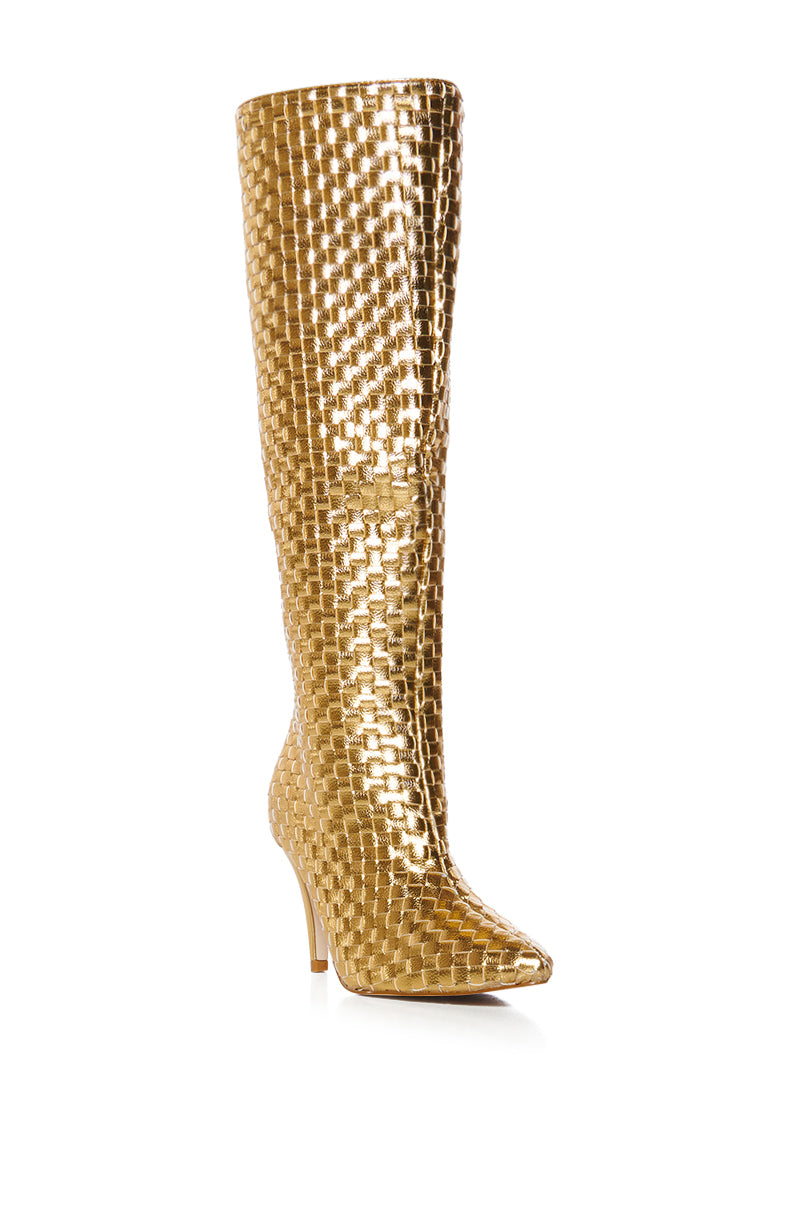 AZALEA WANG CHERIMOYA WOVEN GOLD BOOT