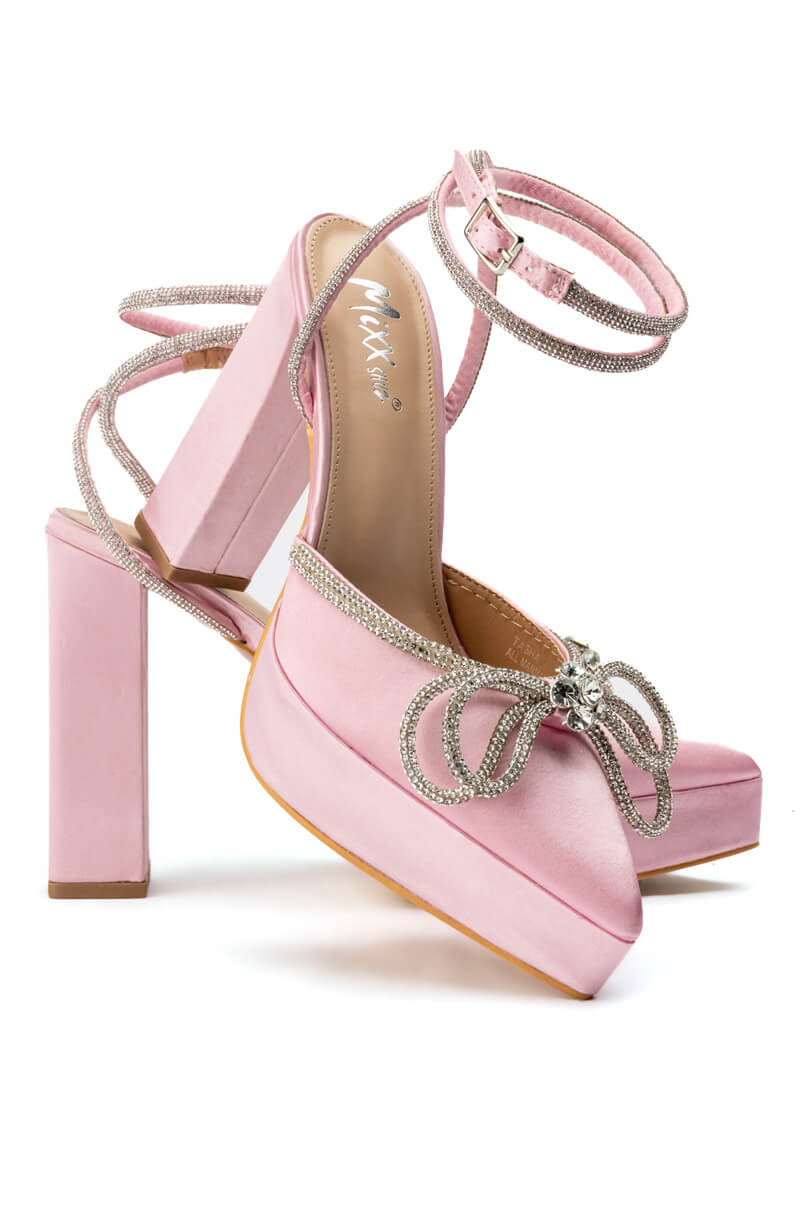 TASHA SATIN PINK PUMP
