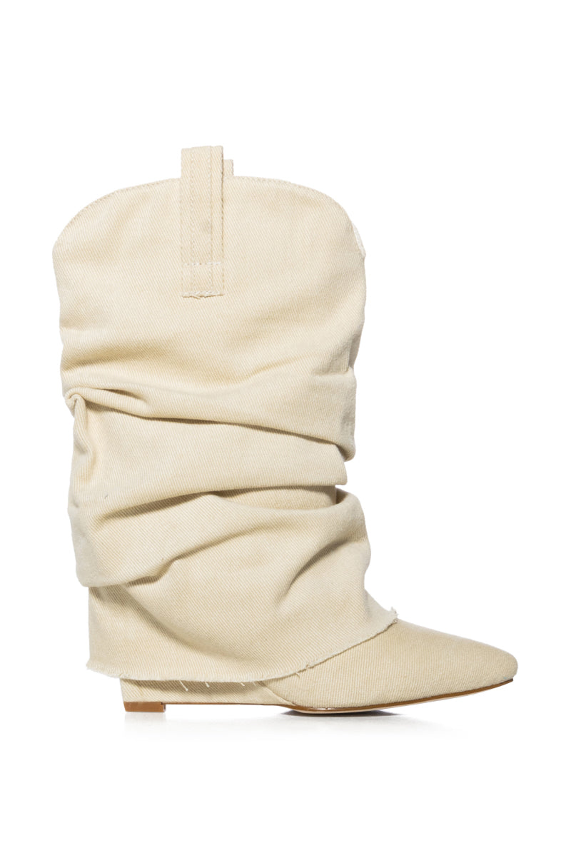 AZALEA WANG MANON SLOUCH BOOTIE IN CREAM