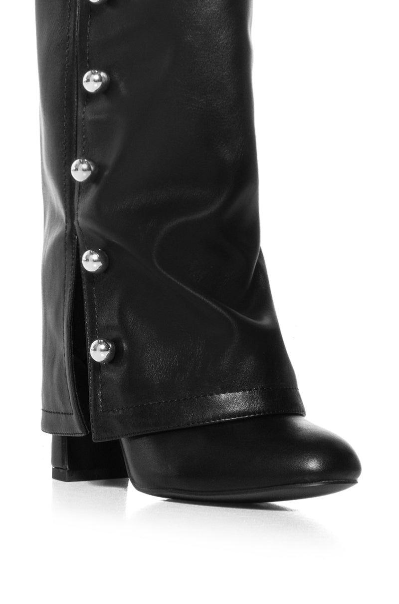 AZALEA WANG SHENZI BLACK FOLD OVER BOOTIE