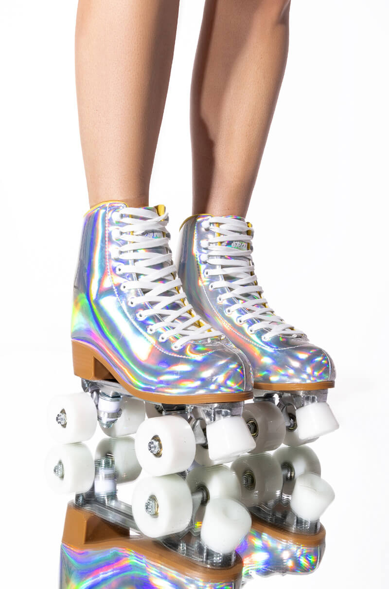 COSMIC SKATES ARCHIE IRIDESCENT ROLLER SKATES