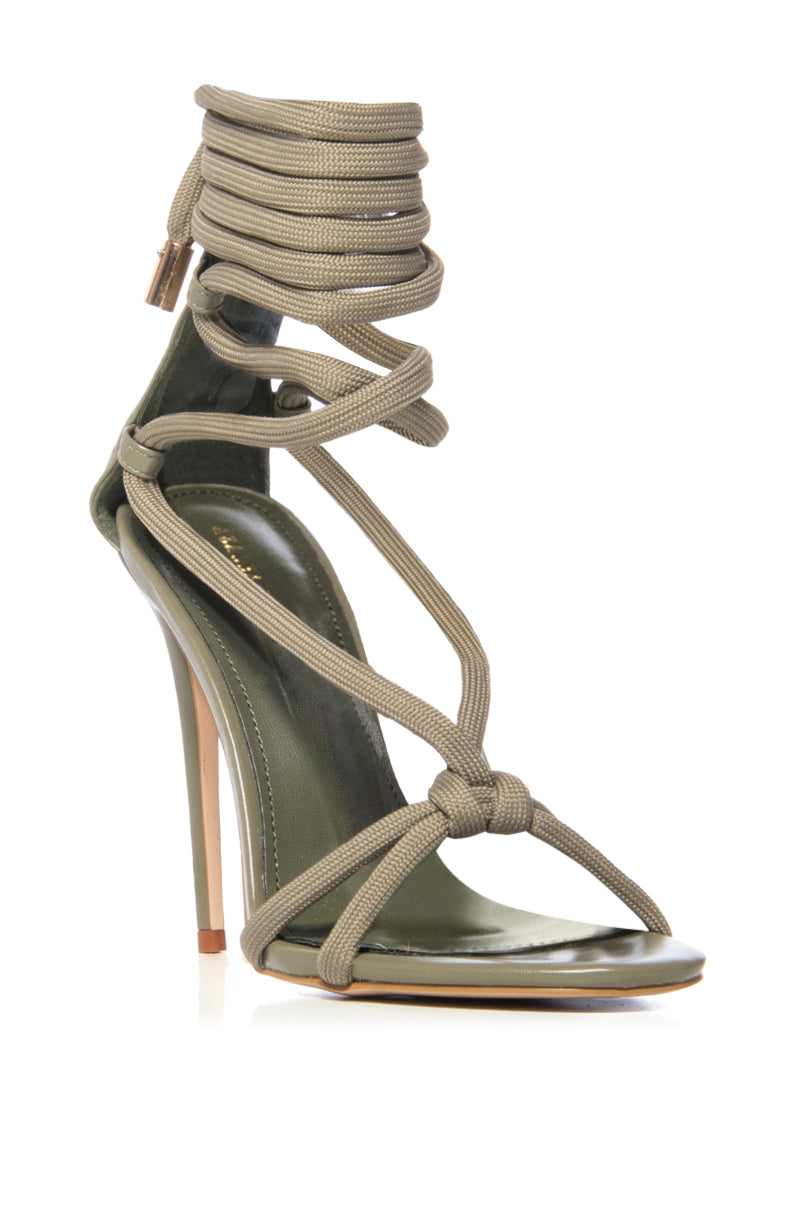 AZALEA WANG BERNADETTE GREEN STRAPPY SANDAL