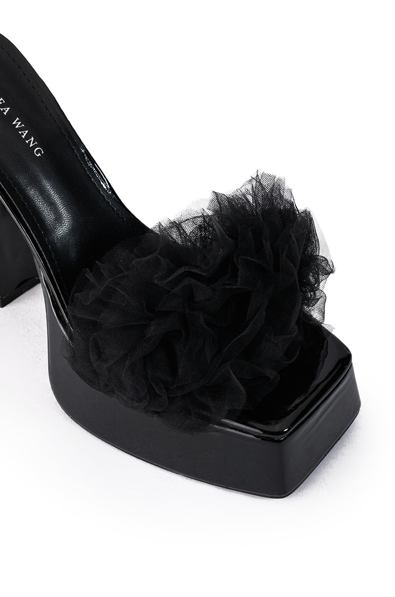 AZALEA WANG COLADA BLACK TULLE SANDAL