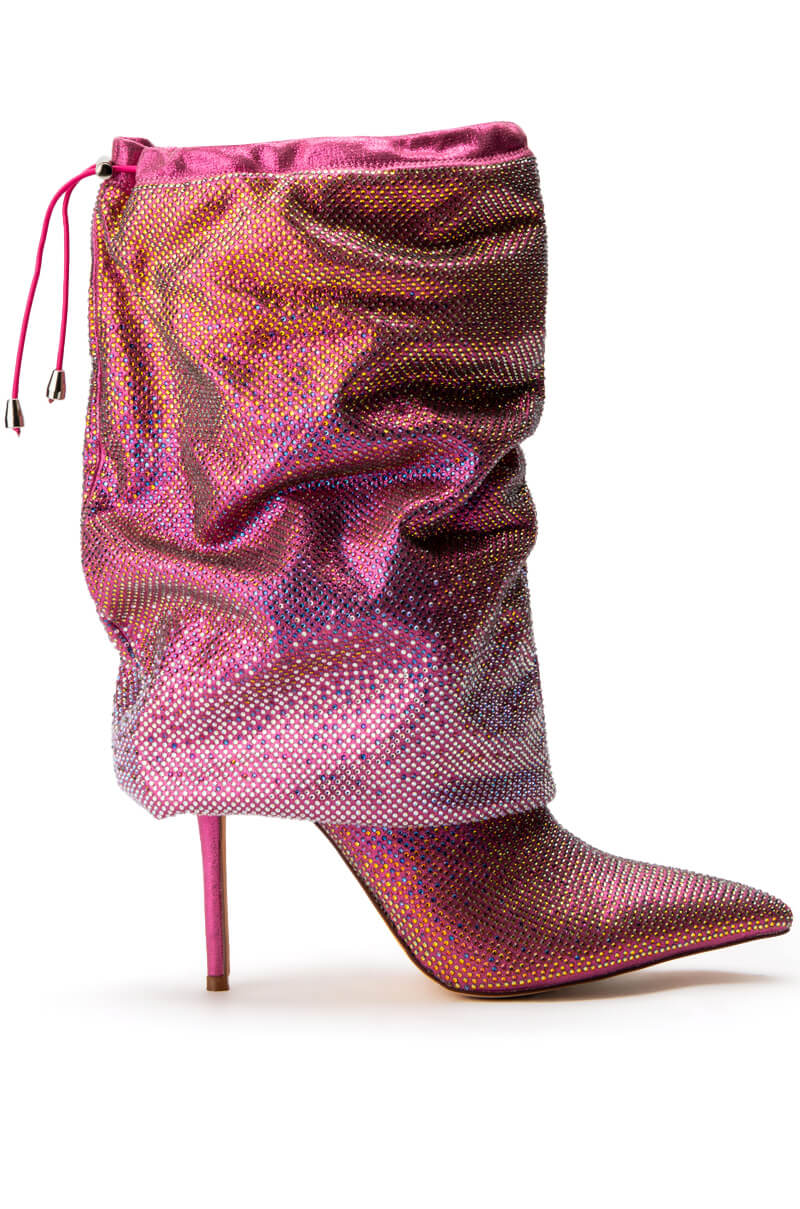 AZALEA WANG WISHFUL BLING STILETTO BOOTIE IN PINK