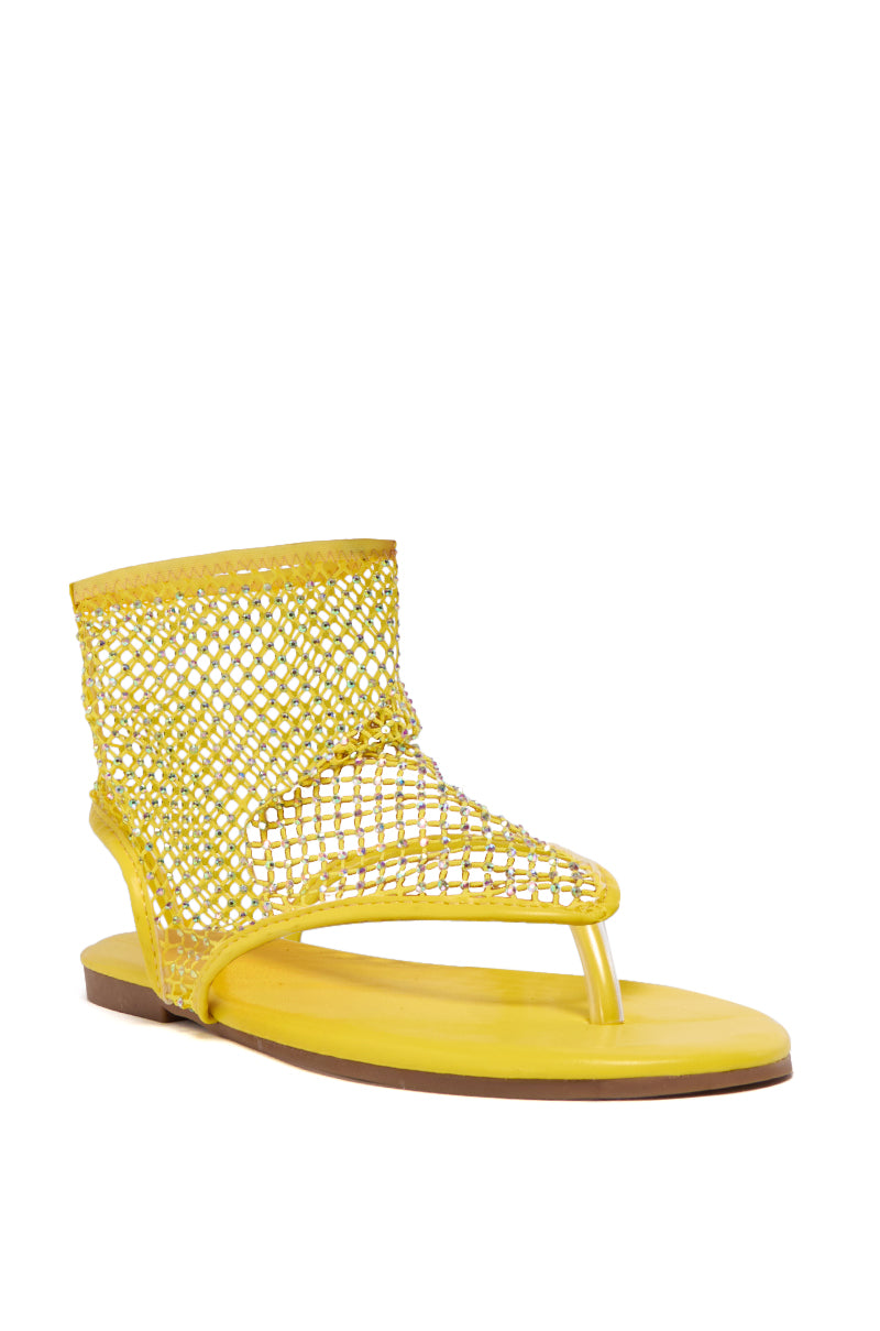 AZALEA WANG SHOSHONE YELLOW MESH SANDAL