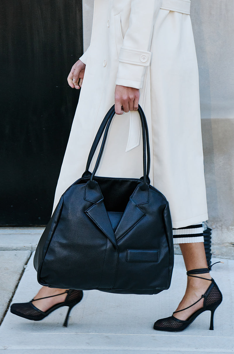 GOING ROGUE FAUX LEATHER TOTE