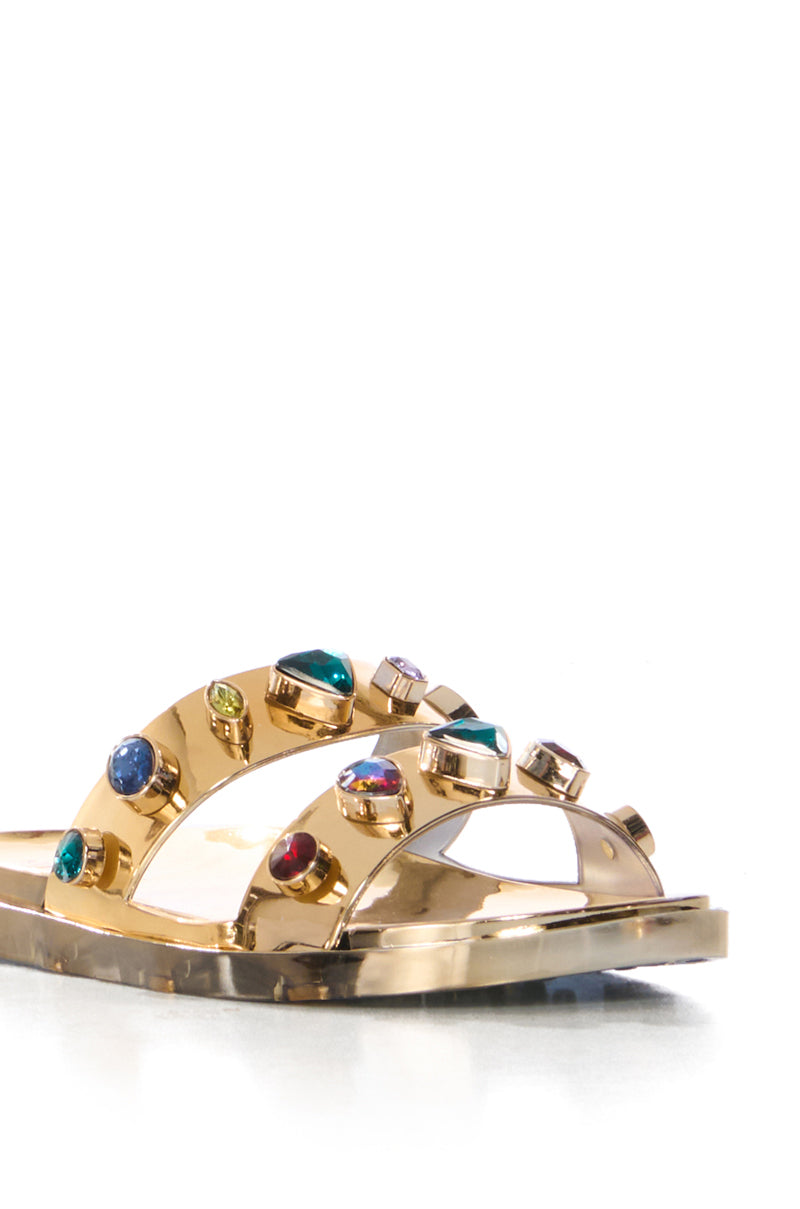 AZALEA WANG TREASURE HUNT GEM SANDAL IN GOLD