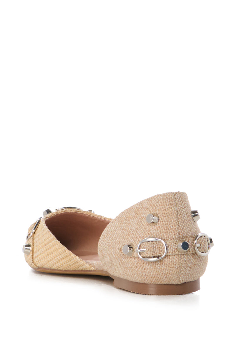 AZALEA WANG AELLA TAN WOVEN BALLET FLAT