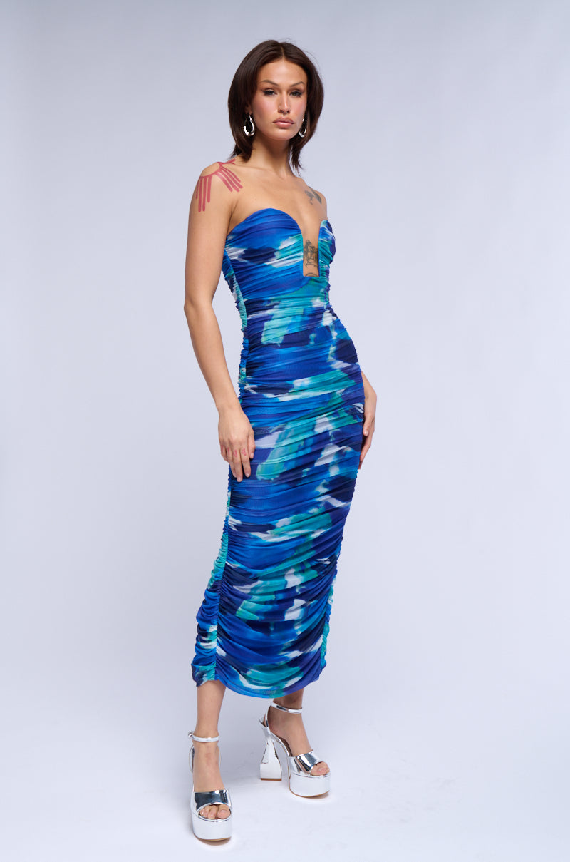 CITY SHOW RUCHED MAXI DRESS