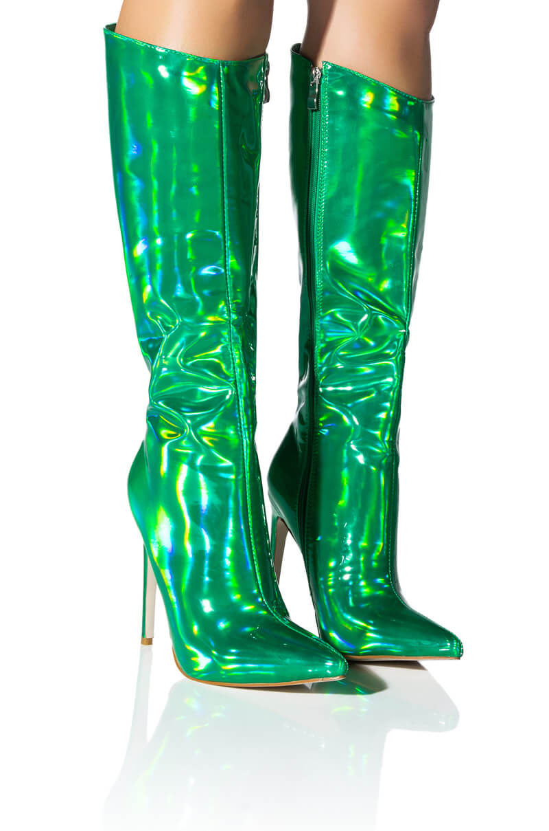 AZALEA WANG NOVA SEXY STILETTO BOOT IN GREEN