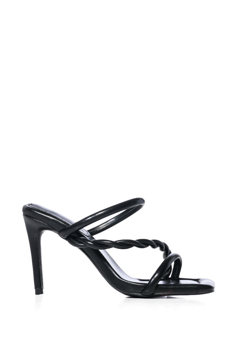 AZALEA WANG FABI PU STRAPPY SANDAL IN BLACK