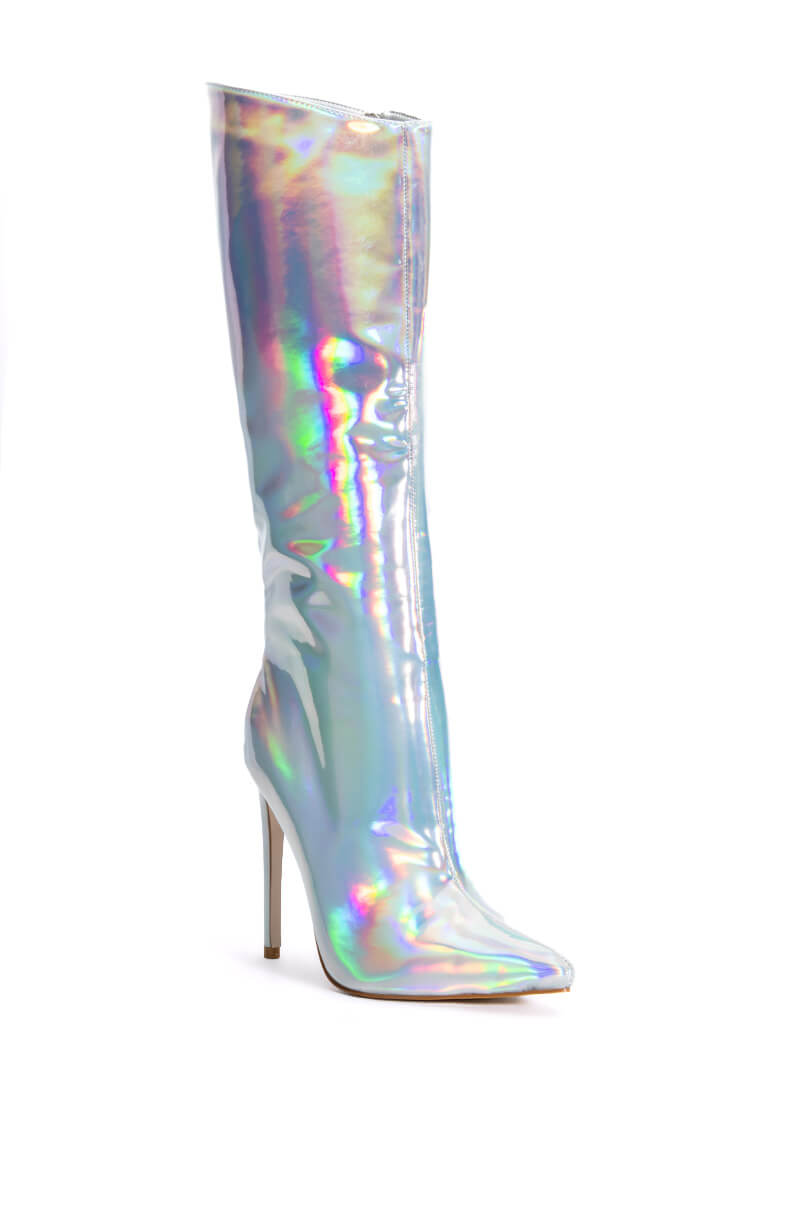 AZALEA WANG NOVA SEXY STILETTO BOOT IN SILVER