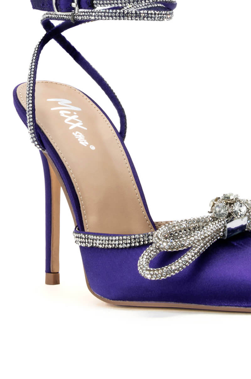 SOFIA PURPLE SATIN PUMP