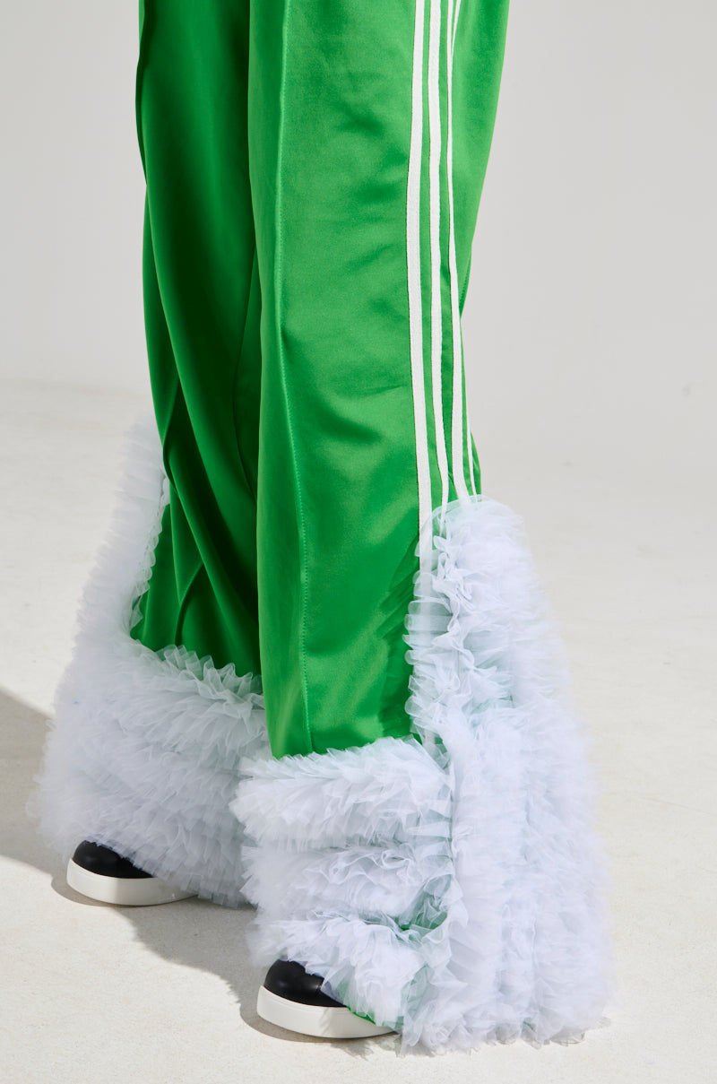 MODERN JAM TRACK PANT WITH TULLE IN GREEN