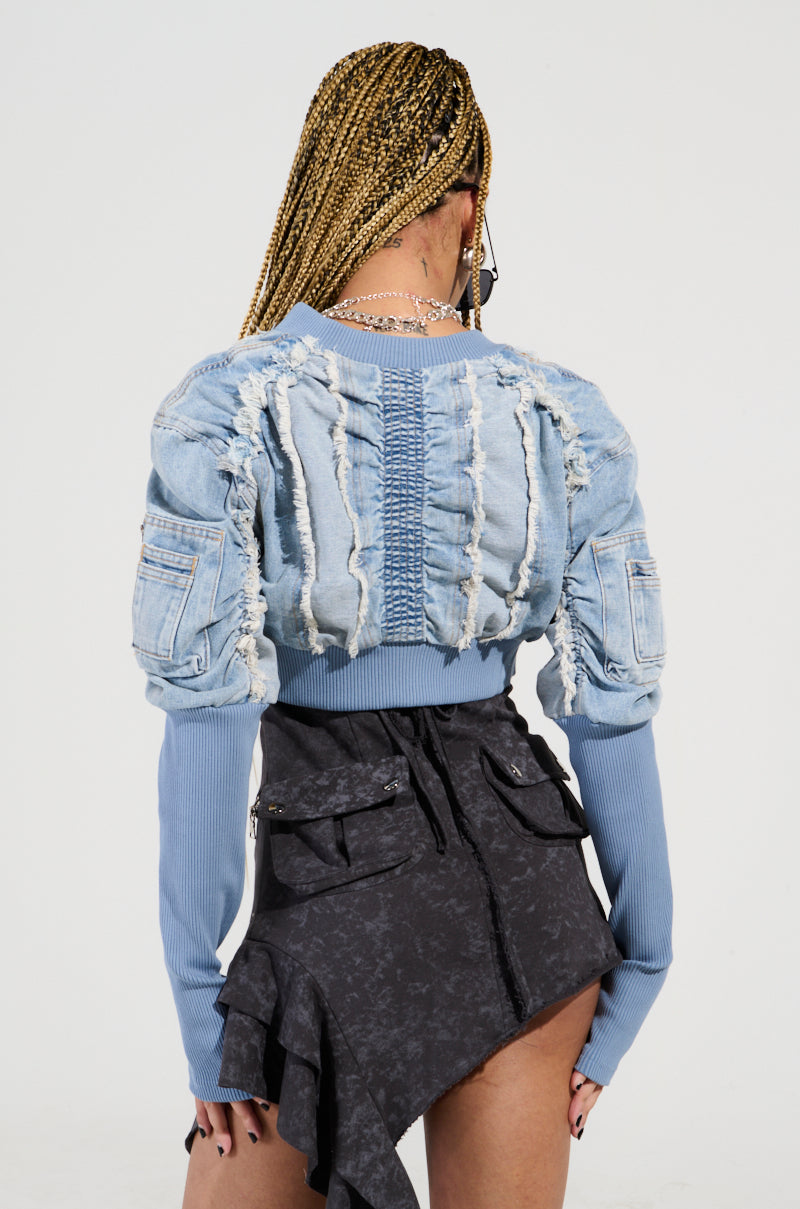 DARE TO BE DENIM CROPPED JACKET