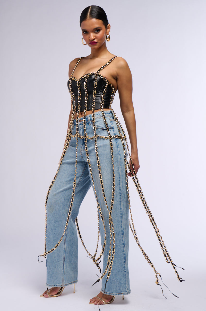 RICH ENERGY LONG CHAIN BUSTIER TOP