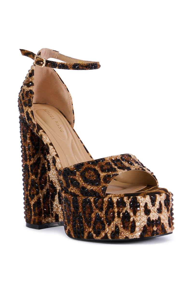 AZALEA WANG WILMORE LEOPARD CHUNKY SANDAL