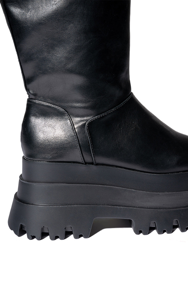 SKYHIGH FLATFORM BOOTIE IN BLACK