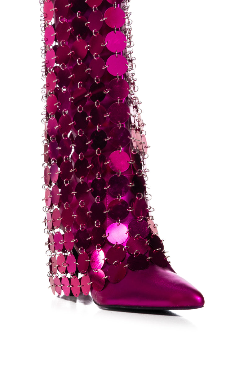 AZALEA WANG CARMMELITA FUCHSIA METAL DISC BOOT