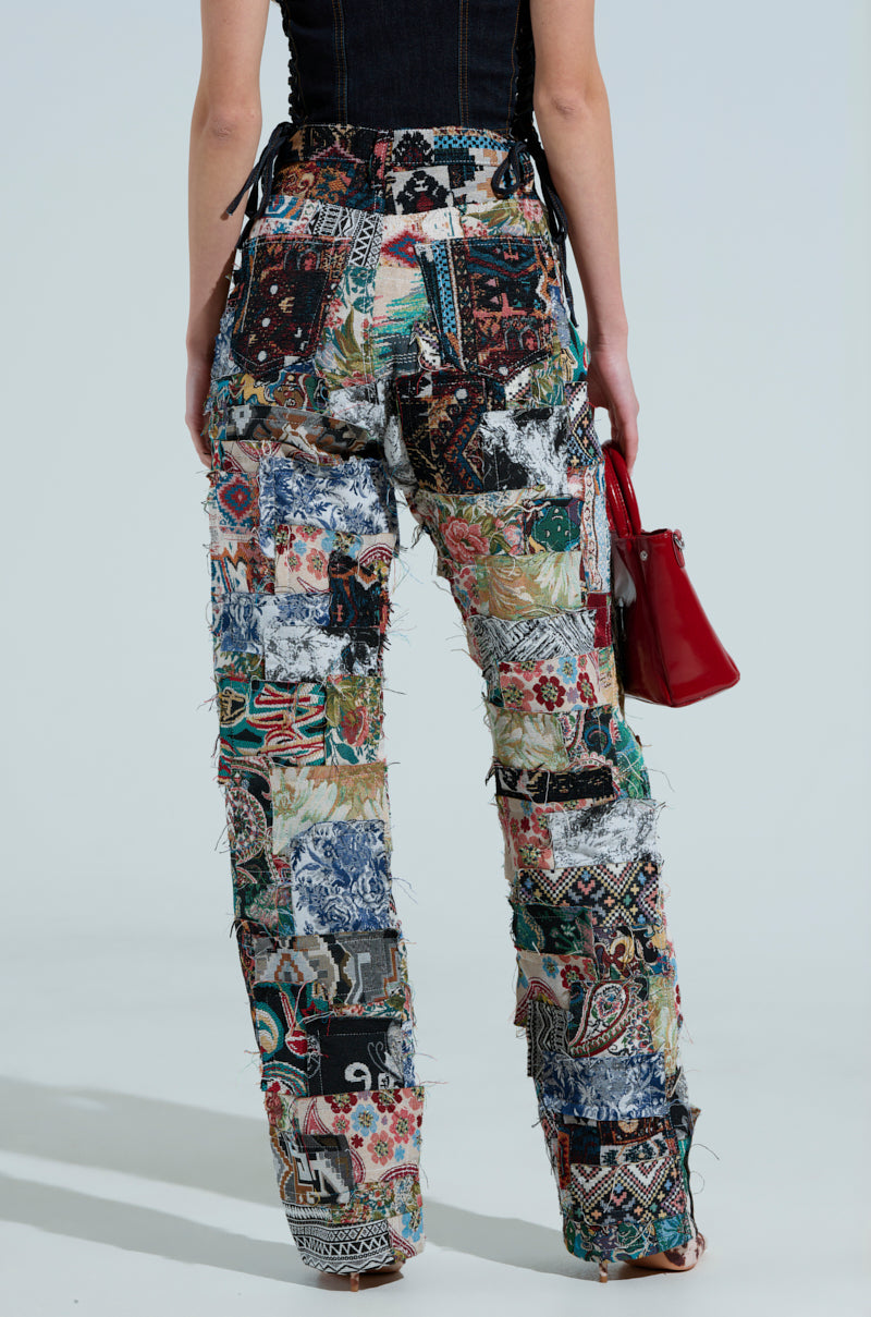 ODESSA RELAXED FIT PATCHWORK PANTS