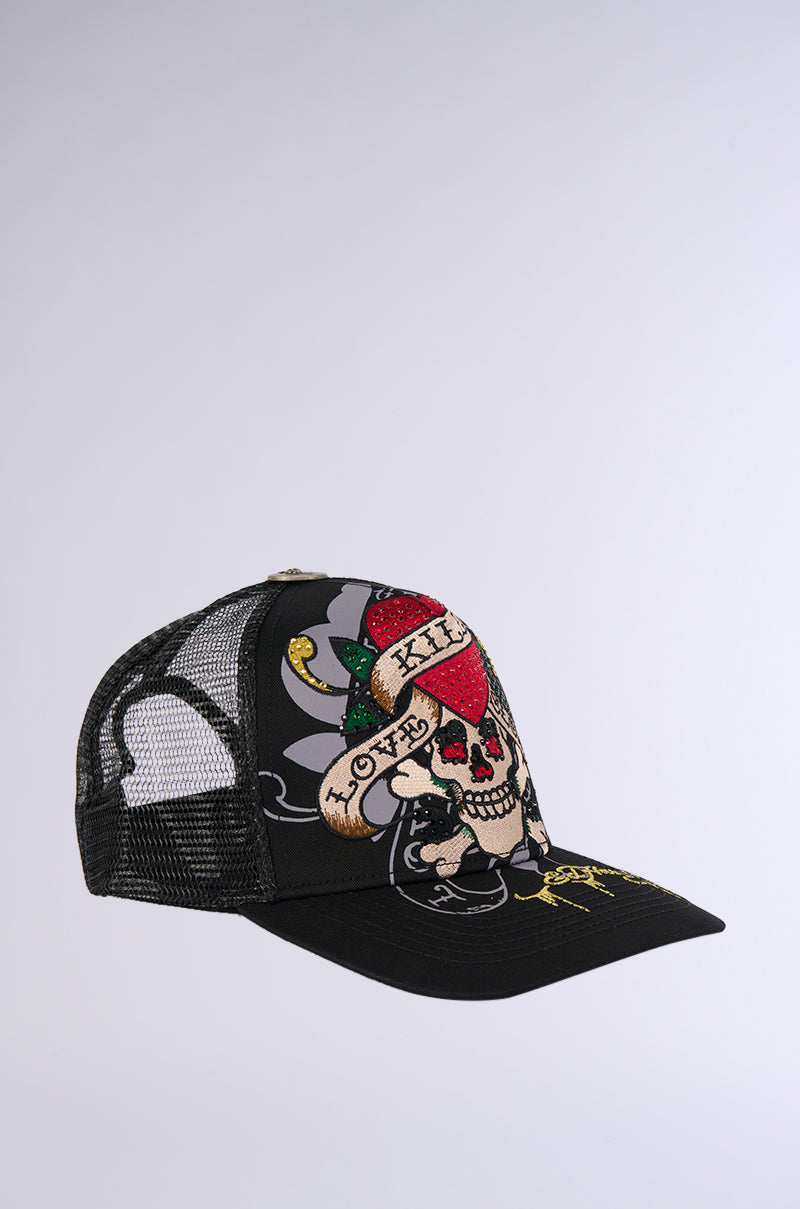 ED HARDY RHINESTONE LOVE KILLS SLOWLY HAT