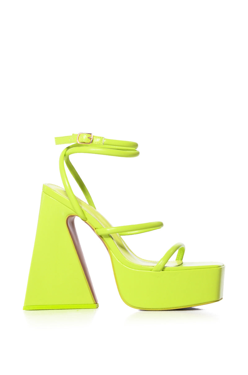 JOLENE CHUNKY PU SANDAL IN GREEN