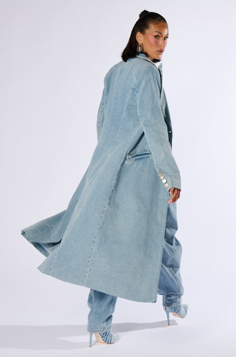 DIVINE TIMING DENIM TRENCH