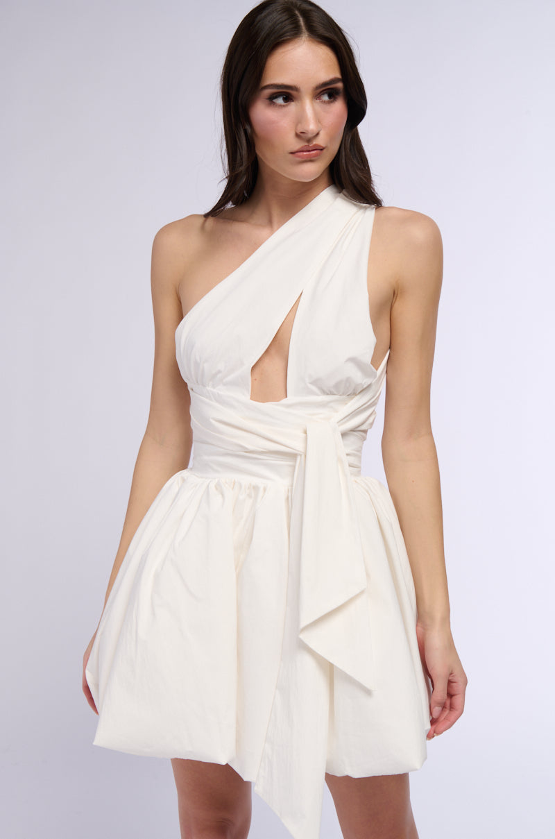 PRETTY IN POPLIN STRAPPY MINI DRESS