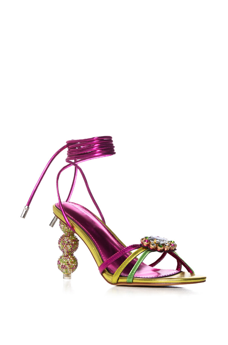 AZALEA WANG AUBRIELLE MULTI NOVELTY HEEL SANDAL