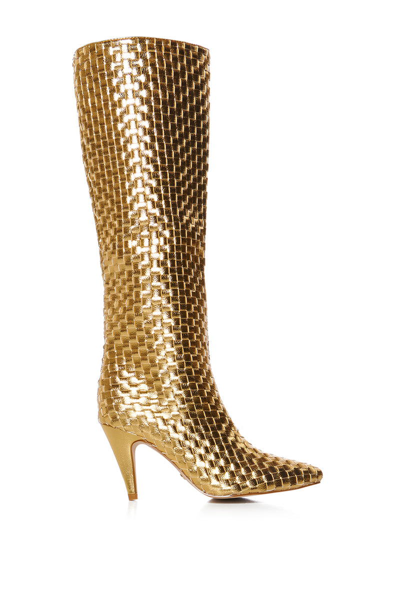 AZALEA WANG CHERIMOYA WOVEN GOLD BOOT