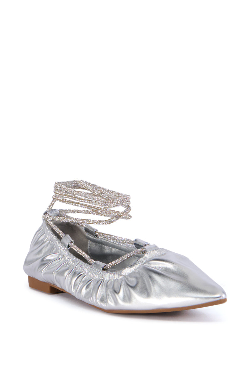 AZALEA WANG BENICIO SILVER BALLET FLAT