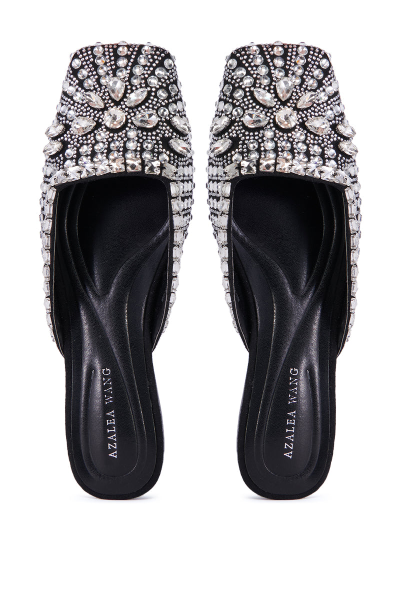 AZALEA WANG MERRICK SILVER RHINESTONE FLAT