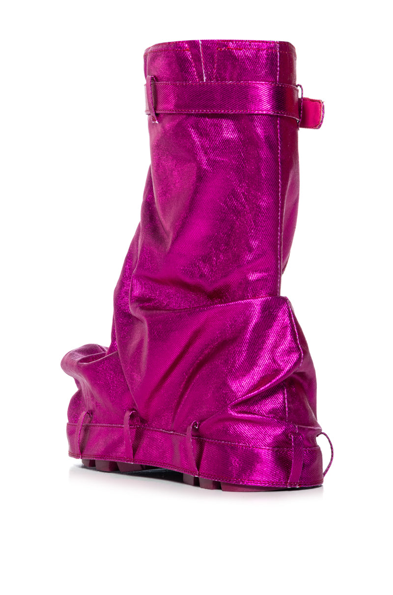 AZALEA WANG ANGELA FUCHSIA FLAT BOOTIE