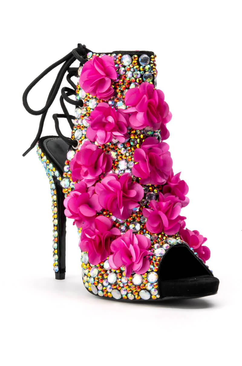 AZALEA WANG ALL EYES ON ME STILETTO BOOTIE IN MULTI