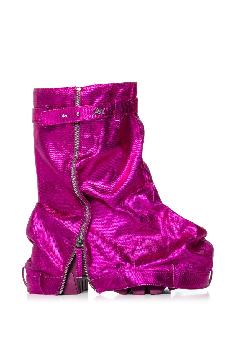 AZALEA WANG ANGELA FUCHSIA FLAT BOOTIE