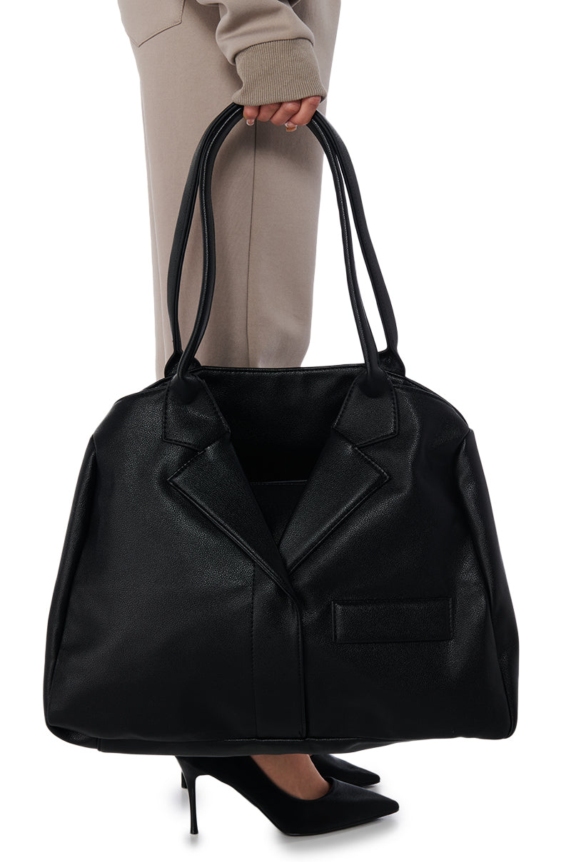 GOING ROGUE FAUX LEATHER TOTE