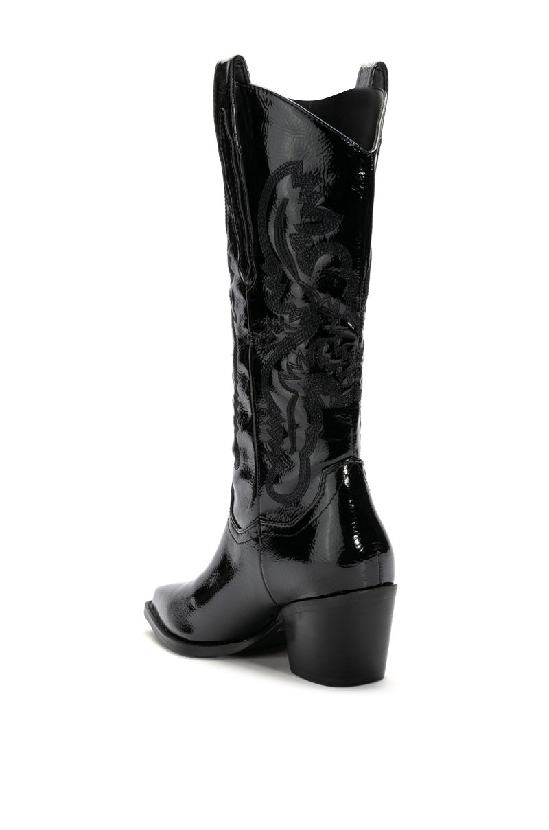 AZAAZALEA WANG ANDREA CHUNKY WESTERN BOOT IN BLACK