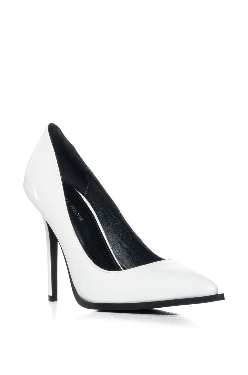 AZALEA WANG RECIPE FOR SUCCESS STILETTO PATENT PUMP IN WHITE