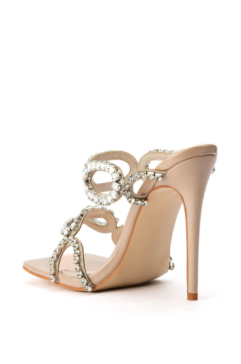 AZALEA WANG FRANCESCA RHINESTONE STRAP STILETTO SANDAL